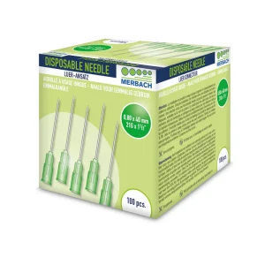 Merbach Injectienaalden 21 G x 1 1/2 - 38mm groen 100 stuks